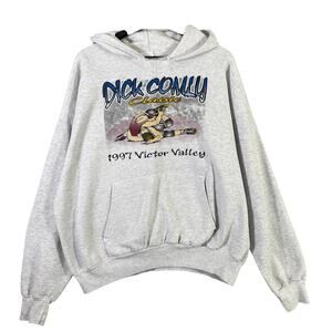Vintage 1997 Dick Conly Classic Victor Valley Gray Hanes Hoodie XXL Pullover